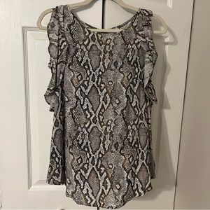 2 for 20 | A New Day Snakeskin Ruffle Sleeve Blouse